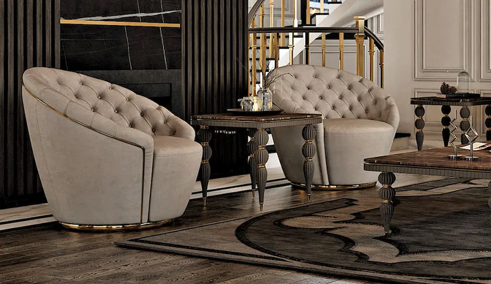 مبلمان نئوکلاسیک تلفیقی از سبک کلاسیک و راحتی