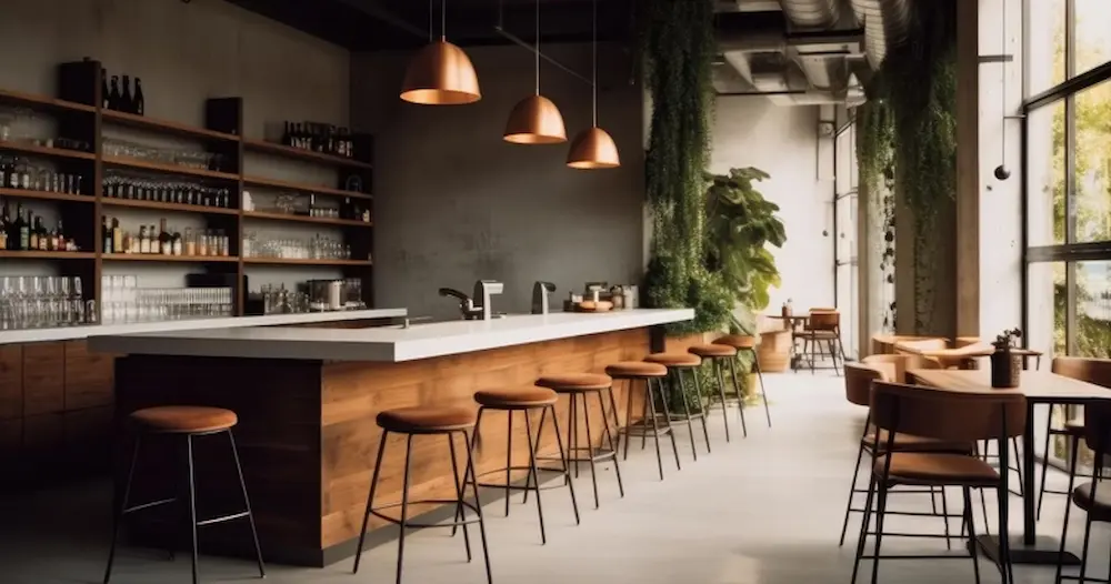 ایده طراحی دکوراسیون کافه بار کوچک و کم جا